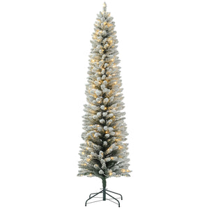 Sapin de Noël artificiel vert de 7 pieds pré-éclairé avec lumière LED blanc chaud
