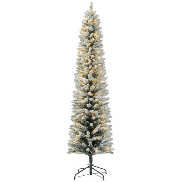 Sapin de Noël artificiel vert de 7 pieds pré-éclairé avec lumière LED blanc chaud