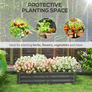 Galvanized raised planter, light grey