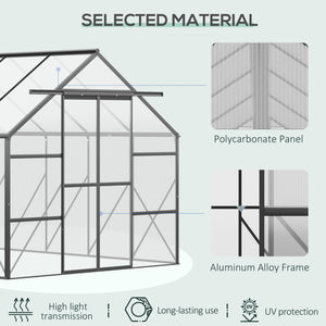 Greenhouse with adjustable roof ventilation, gutter and sliding door