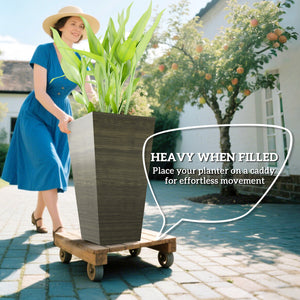 Ensemble de 3 jardinières hautes, bronze