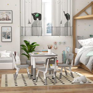 Ensemble table et chaises 5 pièces à hauteur réglable, gris