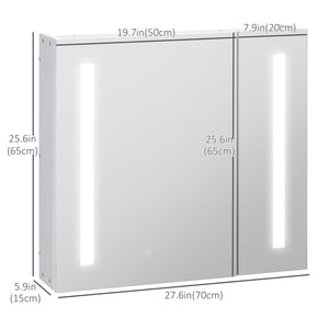 Armoire à pharmacie avec miroir et éclairage, blanc