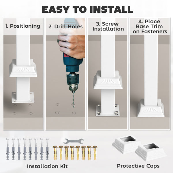 Rambardes de marches extérieures, blanc