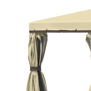 Gazebo 10 x 10 avec parois latérales en filet zippées et structure en aluminium, beige