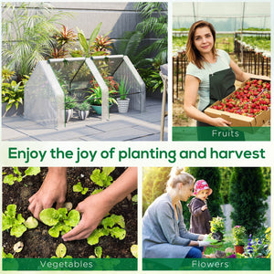 Mini serre tunnel portable avec grandes portes zippées