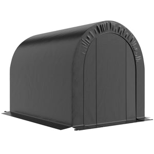 Abri de jardin pour moto 6 x 8 robuste et portable en acier galvanisé, noir