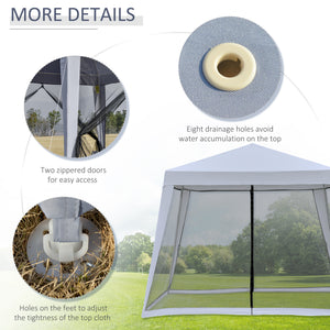Tente de jardin 10 x 10 avec moustiquaire, gris