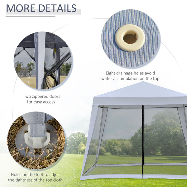Tente de jardin 10 x 10 avec moustiquaire, gris