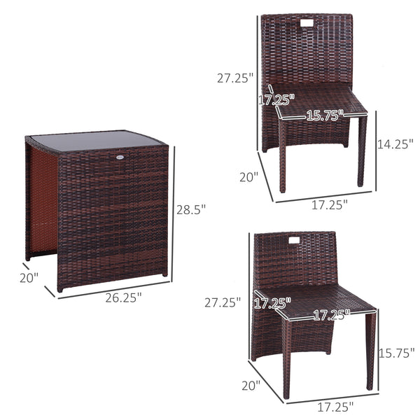 Ensemble de salle à manger d'extérieur 3 pièces en résine tressée