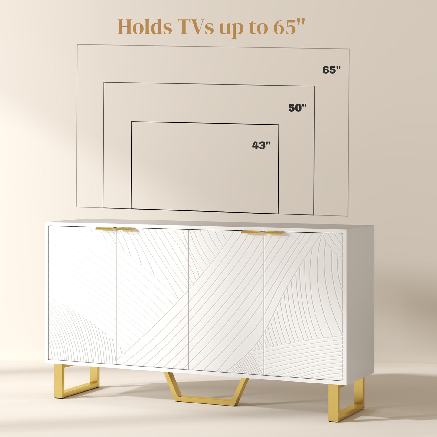 HOMCOM sideboard with adjustable shelves, white