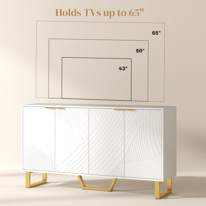 HOMCOM sideboard with adjustable shelves, white