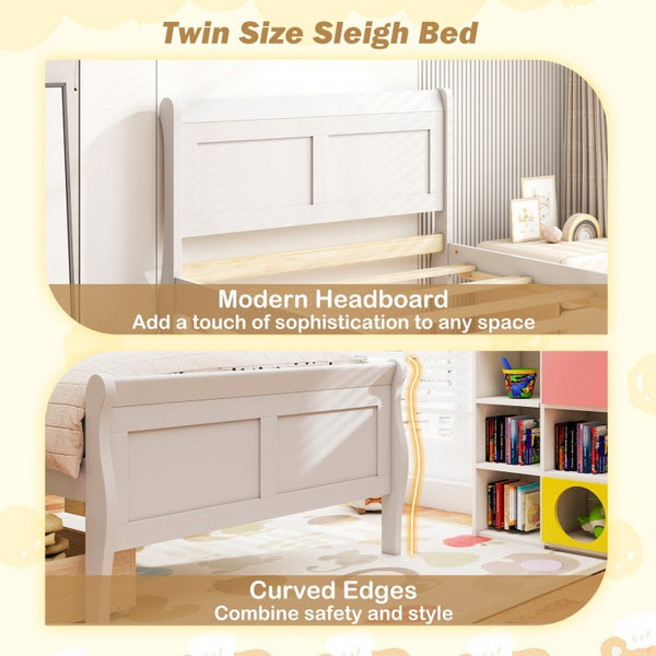 Lit simple avec 2 tiroirs de rangement, cadre de lit plateforme en bois