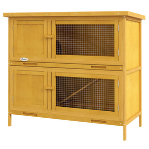 Clapier en bois avec 2 grandes niches principales