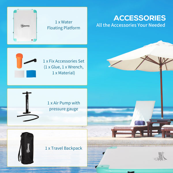 Quai flottant avec pompe à air et sac à dos