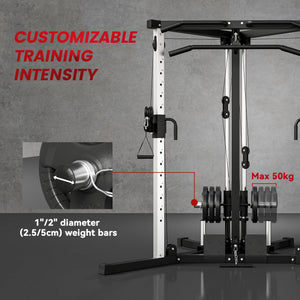 Appareil de musculation multifonctionnel avec barre de traction, station d'entraînement 15 positions