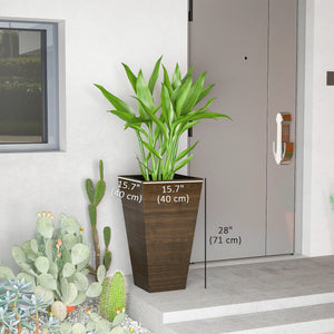 Ensemble de 3 jardinières hautes, marron