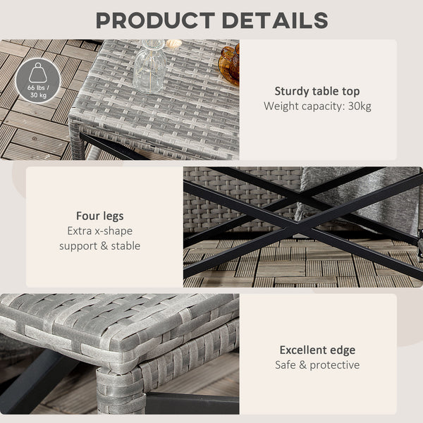 Table d'appoint de jardin en résine tressée