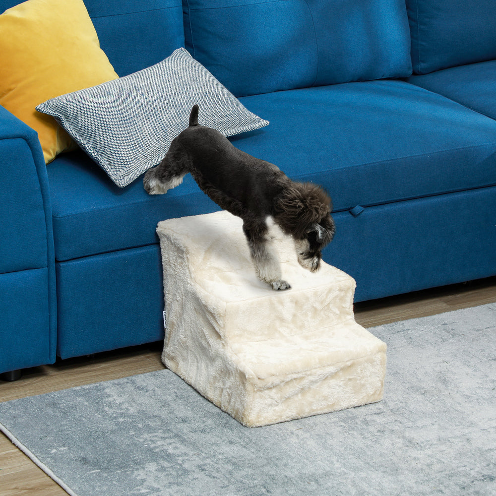 3-Step Pet Ramp with Removable Cover, Beige