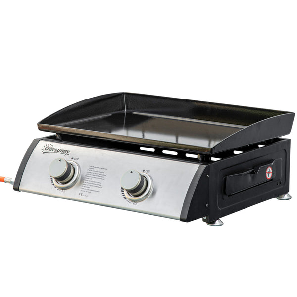 2-burner gas barbecue, silver