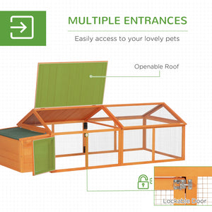 Coop with nesting box, wooden roof and side door for 4 to 8 chickens