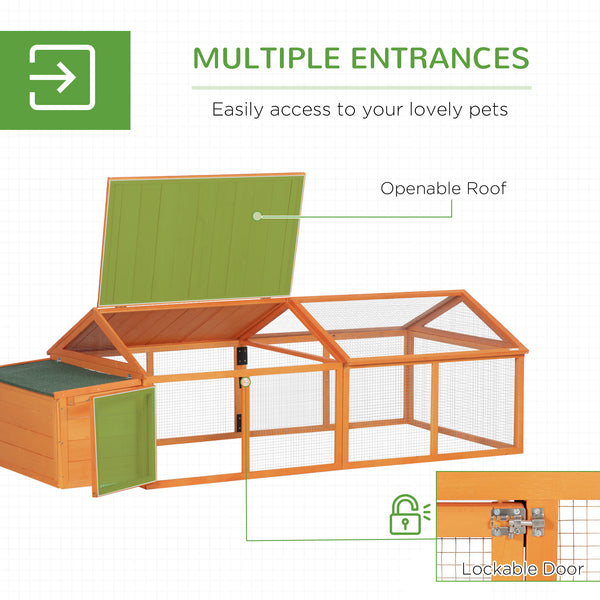 Coop with nesting box, wooden roof and side door for 4 to 8 chickens