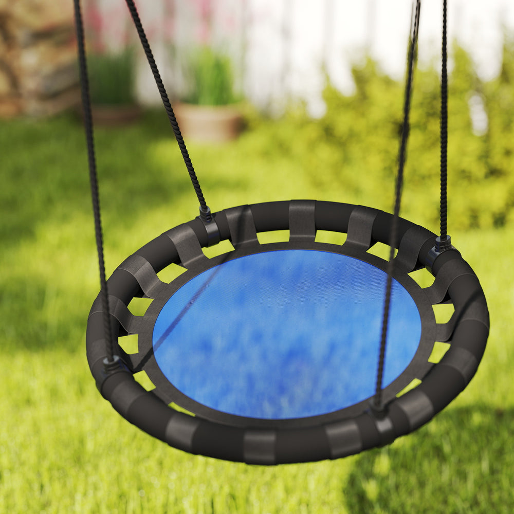 Balançoire de 61 cm pour enfants avec cordes de suspension réglables, bleu
