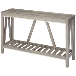 Rustic Style Entryway Table with Storage Shelf for Living Room and Hallway, Distressed Gray