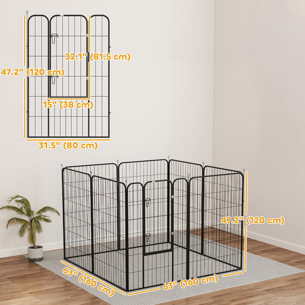 Sturdy 8-Panel Foldable Metal Playpen