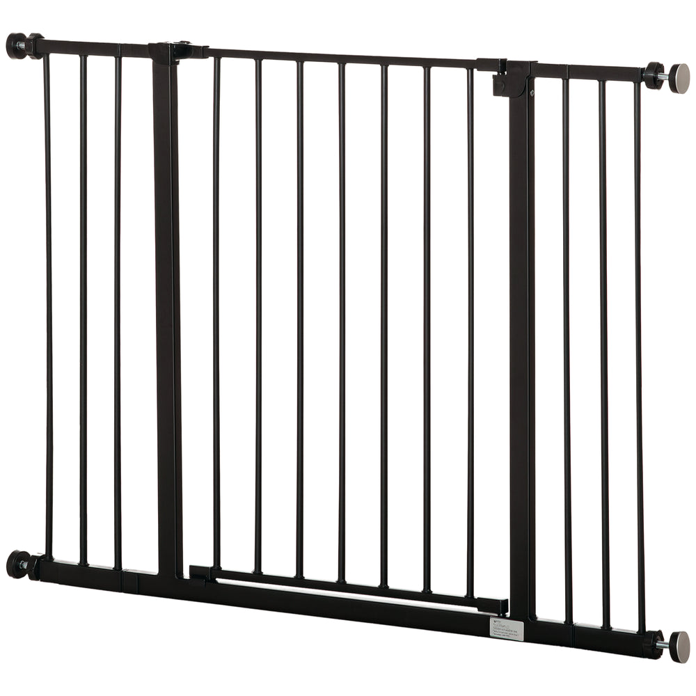 Pressure-mounted pet safety gate, black