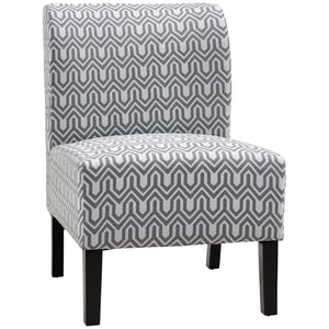 Fauteuil d'appoint sans accoudoirs avec pieds en bois, gris