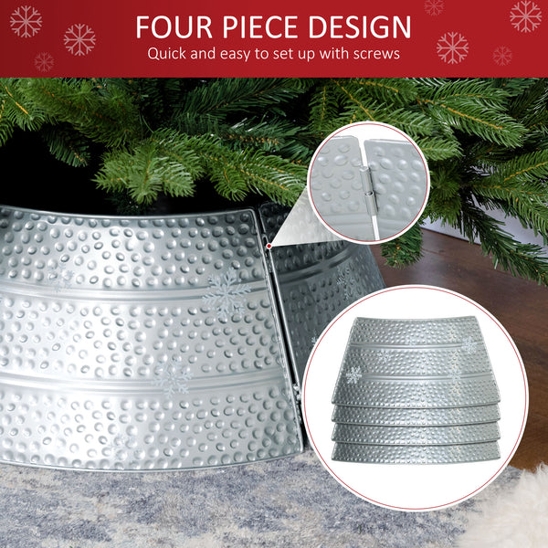 Cache-pied pour sapin de Noël de 66 cm avec motif flocon de neige