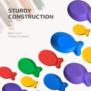 Lot de 11 pierres d'équilibre antidérapantes style poisson