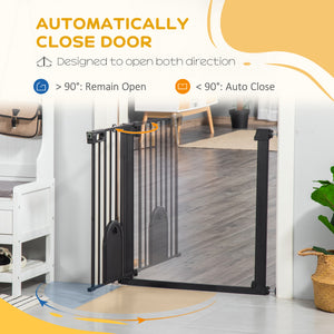 Barrière de sécurité extra large avec petite porte, noire