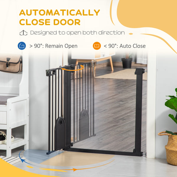 Barrière de sécurité extra large avec petite porte, noire