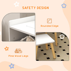 3-in-1 Table and Chair Set for Playing, Drawing, Reading, Art, Crafts, Playroom, Blue