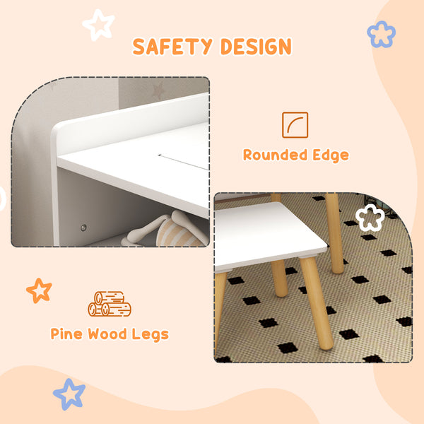 3-in-1 Table and Chair Set for Playing, Drawing, Reading, Art, Crafts, Playroom, Blue