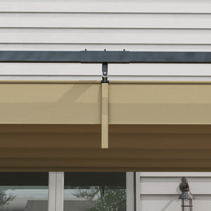 Pergola de patio 10' x 7' avec auvent rétractable, abri solaire extérieur, ombre de jardin, kaki