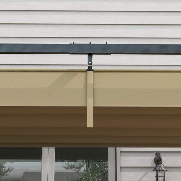 Pergola de patio 10' x 7' avec auvent rétractable, abri solaire extérieur, ombre de jardin, kaki