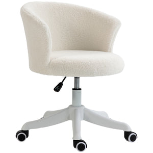 Soft, armless office chair with adjustable height, white