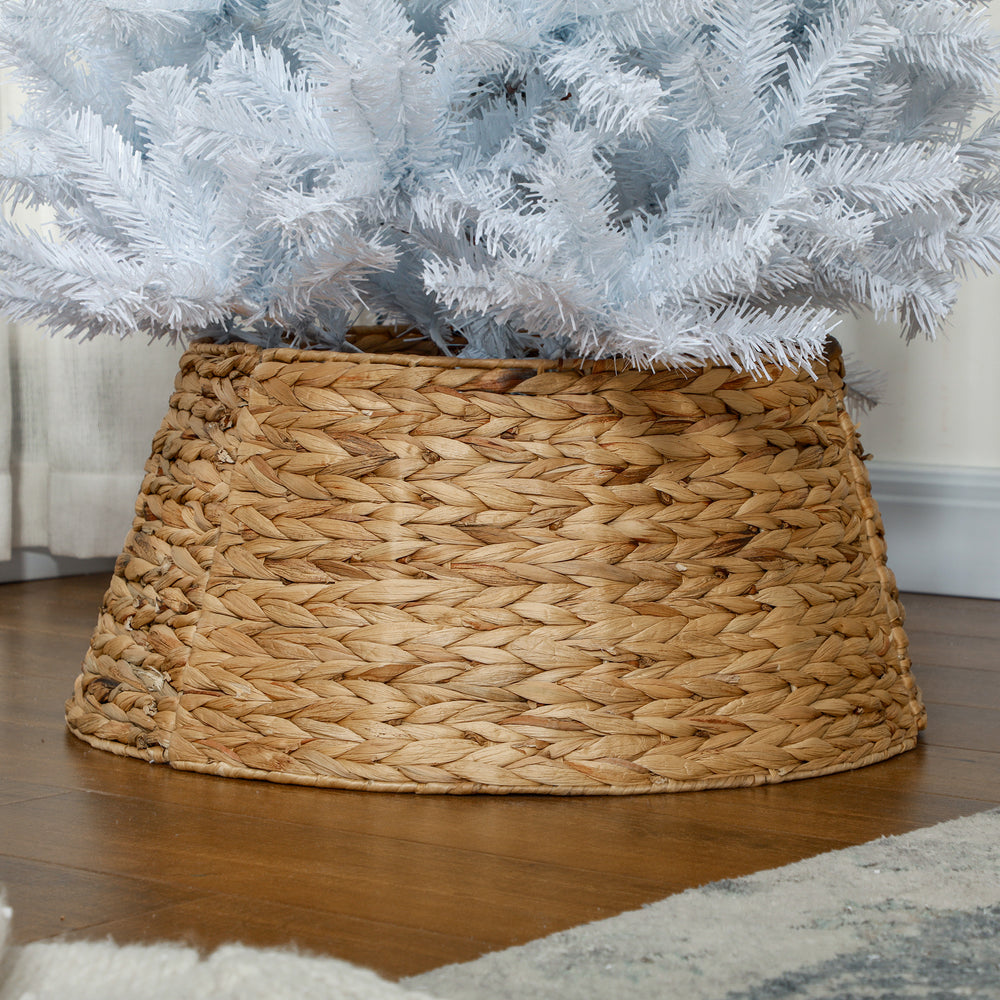 Collier de sapin de Noël en jacinthe d'eau tressée