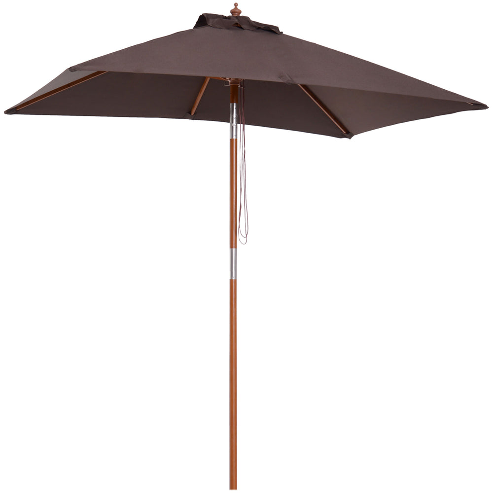 Parasol carré de 6,6 pieds avec mécanisme d'inclinaison, couleur café