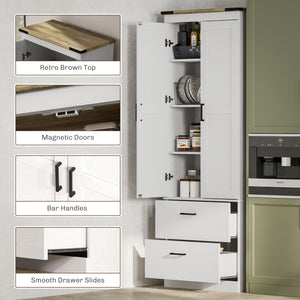 Storage unit with doors, drawers and adjustable shelves, cream white