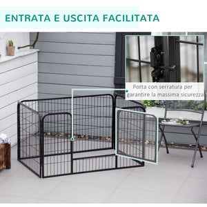4-Panel Black Metal Dog Playpen