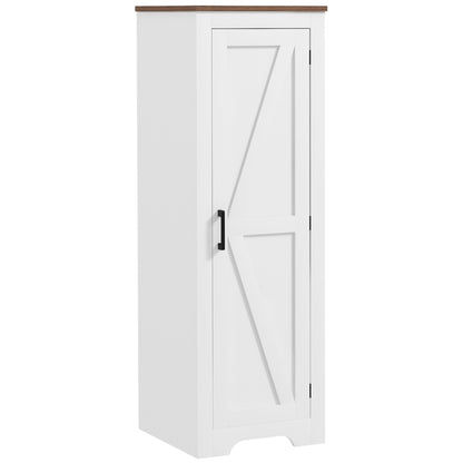 Farmhouse Style Accent Cabinet with Adjustable Shelf, White