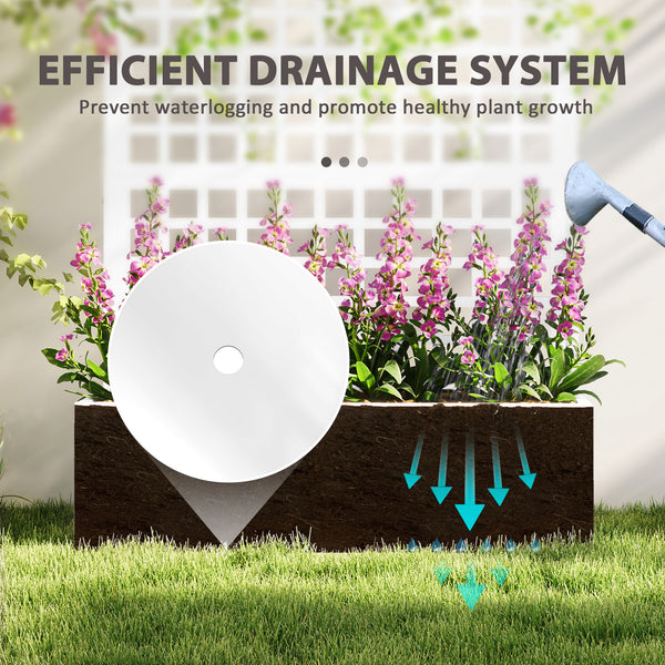 Jardinière surélevée galvanisée avec treillis pour plantes grimpantes, blanche