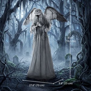 Halloween Animated Standing Crying Angel Decoration with Sound and Touch Activation