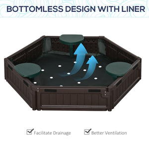 Bac à sable avec housse imperméable en tissu Oxford, marron