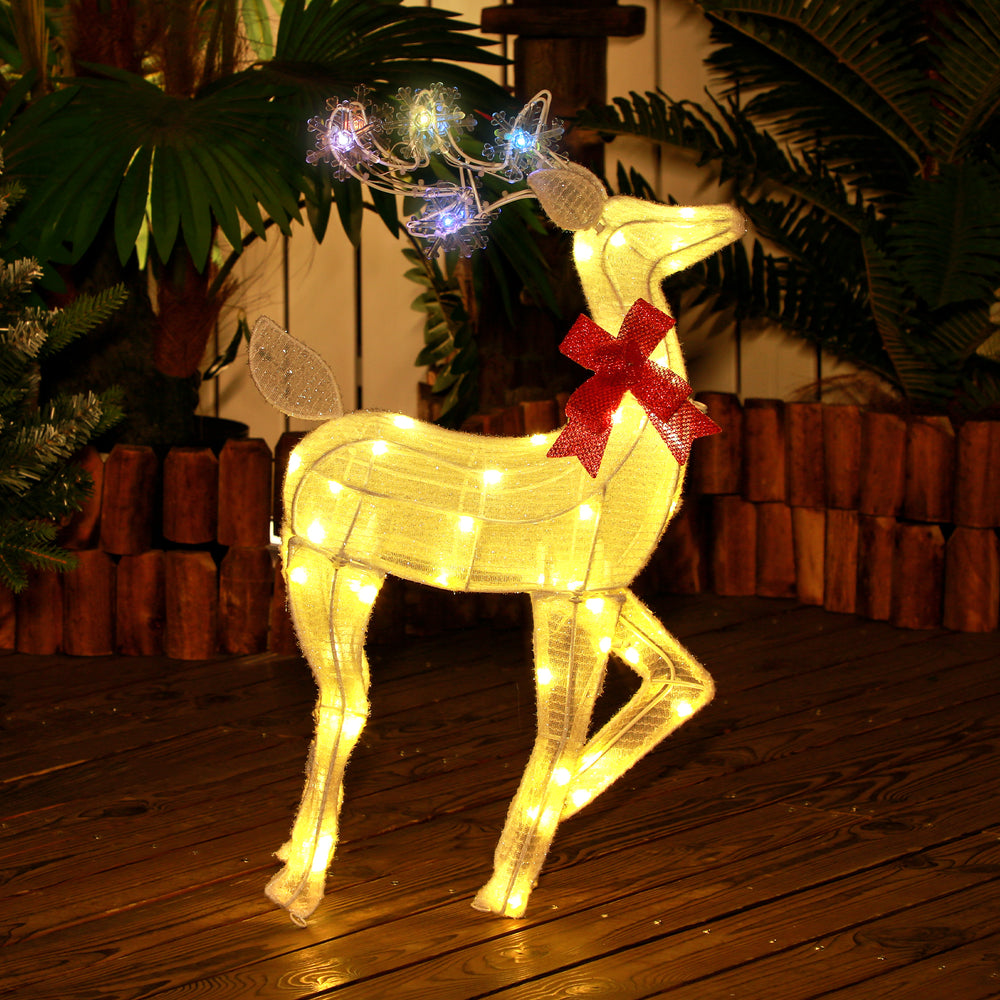Décoration de jardin en forme de renne lumineux