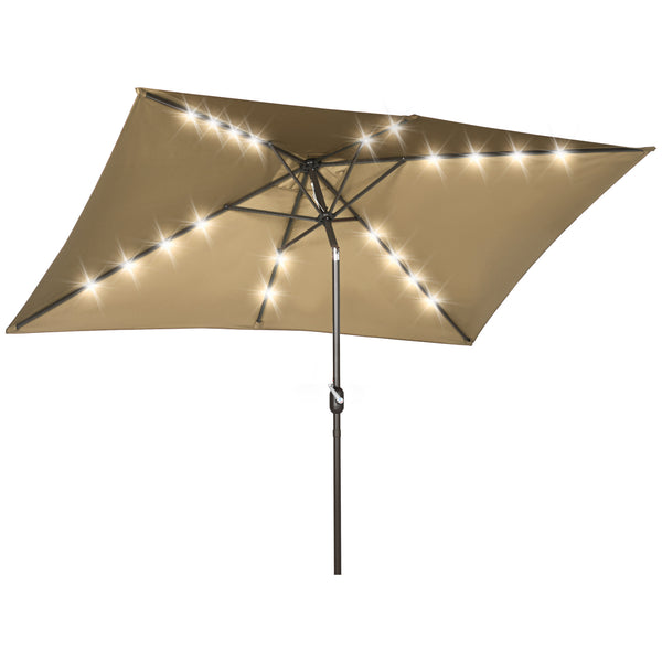 9.7-foot rectangular parasol, light brown